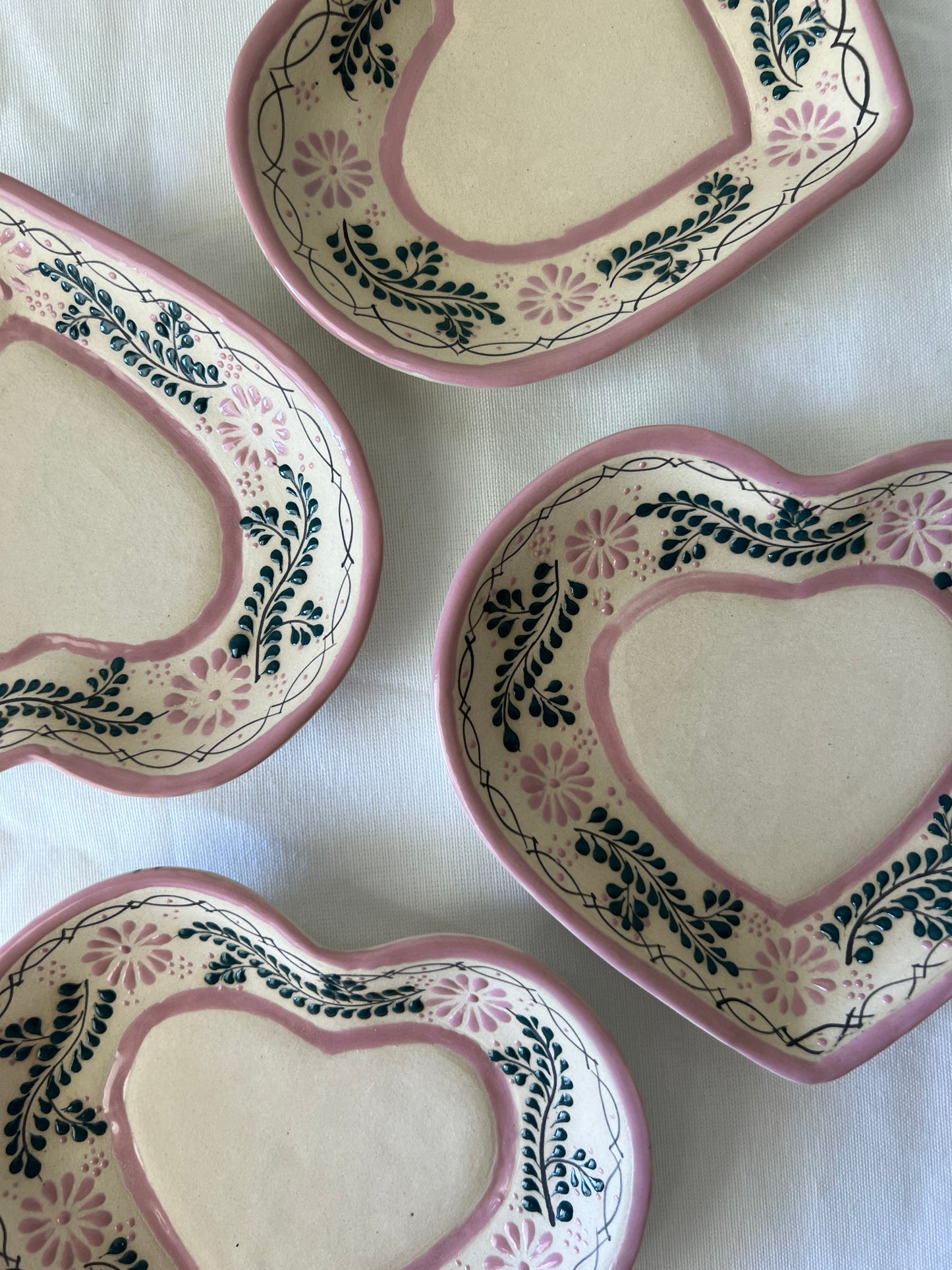 Heart pink set mug-plate