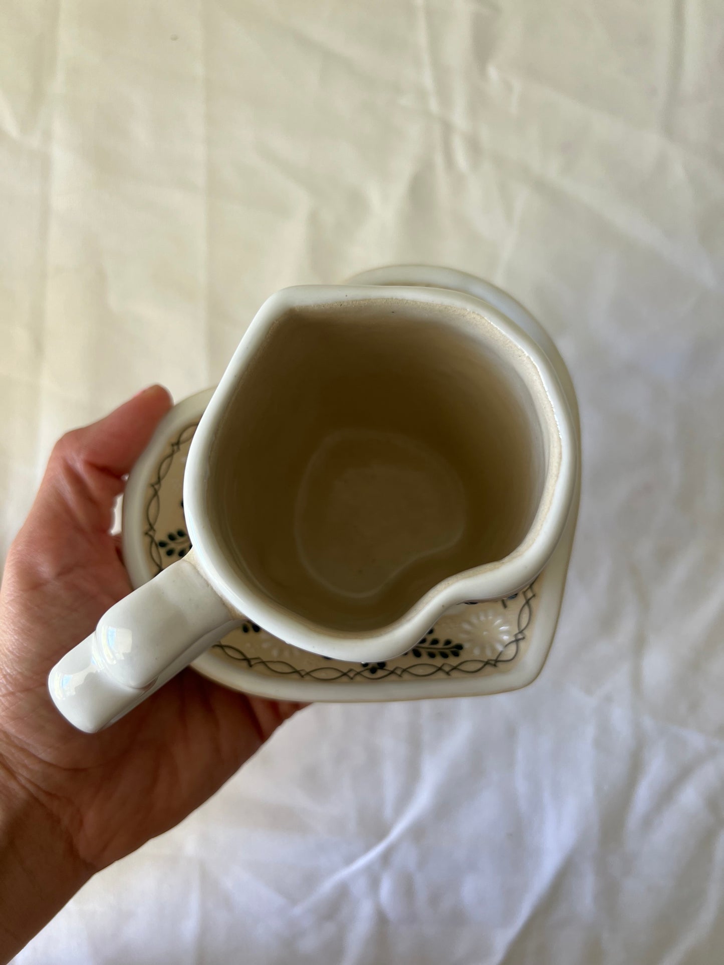 Heart white set mug-plate