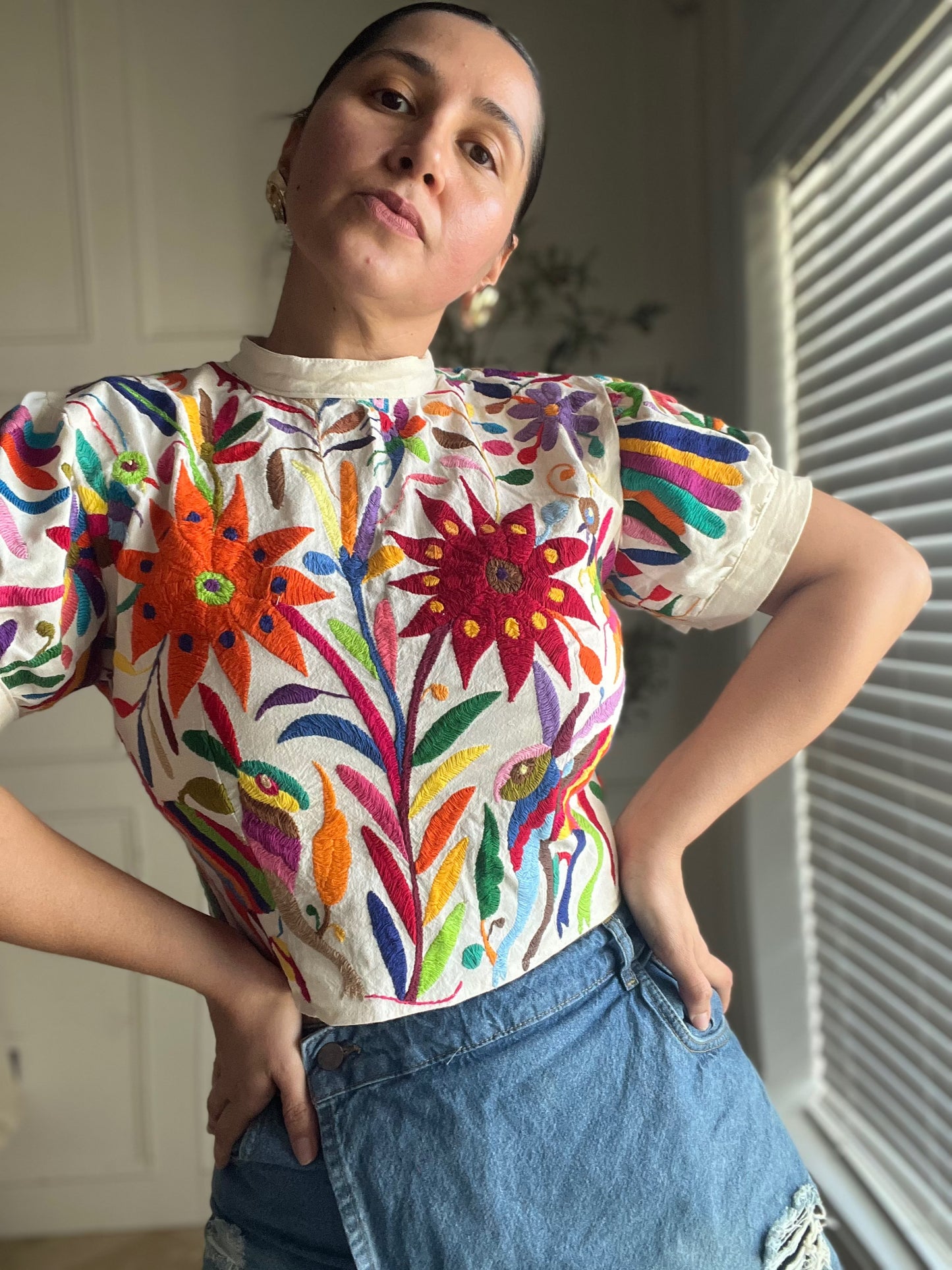 Preorder multicolor embroidery -Otomi blouse