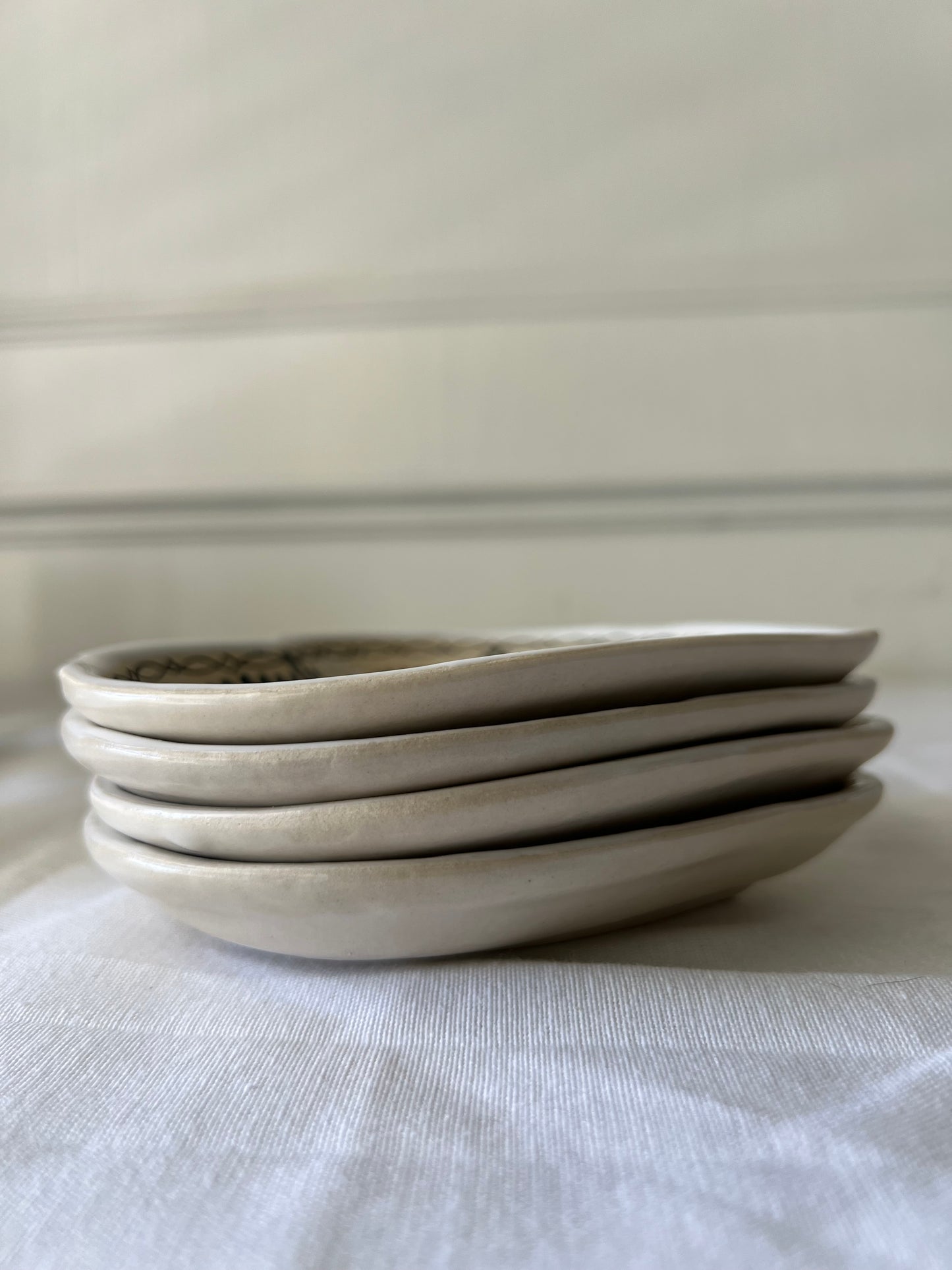 Heart white set mug-plate