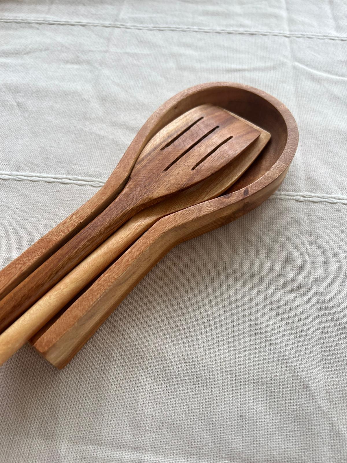 Wood Wooden Spoon Rest